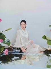 Thiên Lam - Áo lụa thêu tay phối lông