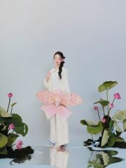 Tịnh Yên - Áo tơ xếp ly phối gấm