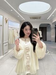 Tịnh Yên - Áo tơ xếp ly phối gấm