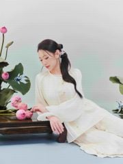 Tịnh Yên - Áo tơ xếp ly phối gấm