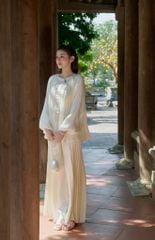 Tịnh Yên - Áo tơ xếp ly phối gấm