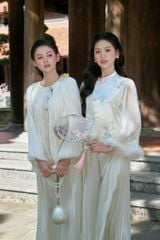 Tịnh Yên - Áo tơ xếp ly phối gấm