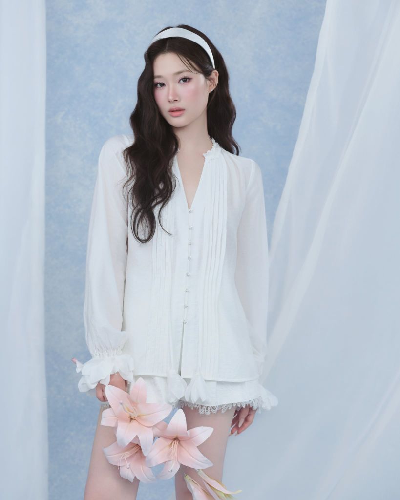Nabi Shirt - Sơmi tơ tay hoa