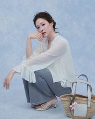 Alice Shirt - Sơmi chiffon cổ V ren