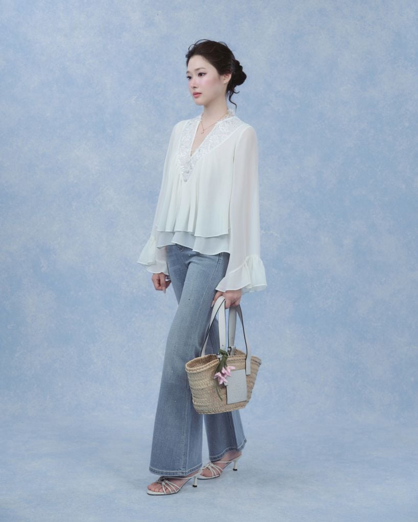 Alice Shirt - Sơmi chiffon cổ V ren