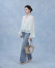 Alice Shirt - Sơmi chiffon cổ V ren