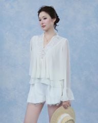 Umi Short - Quần short xếp ly chân ren