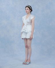 Emma Top - Áo tơ peplum cổ V bèo