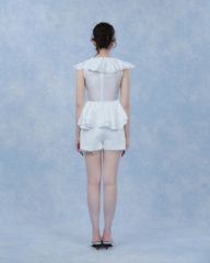 Emma Top - Áo tơ peplum cổ V bèo