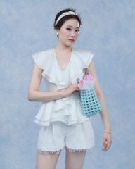 Umi Short - Quần short xếp ly chân ren