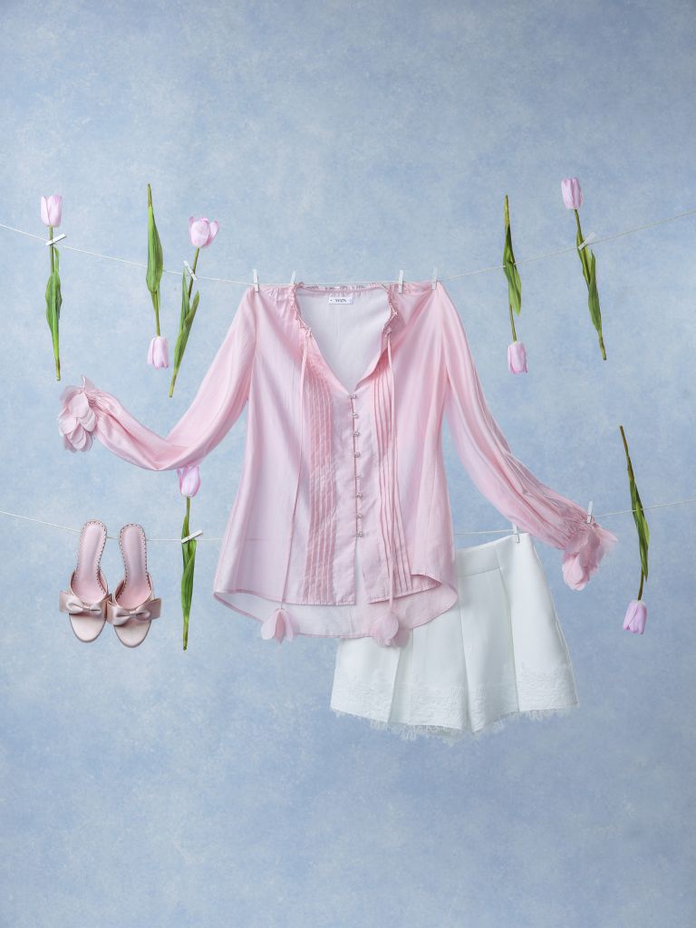 Nabi Shirt - Sơmi tơ tay hoa