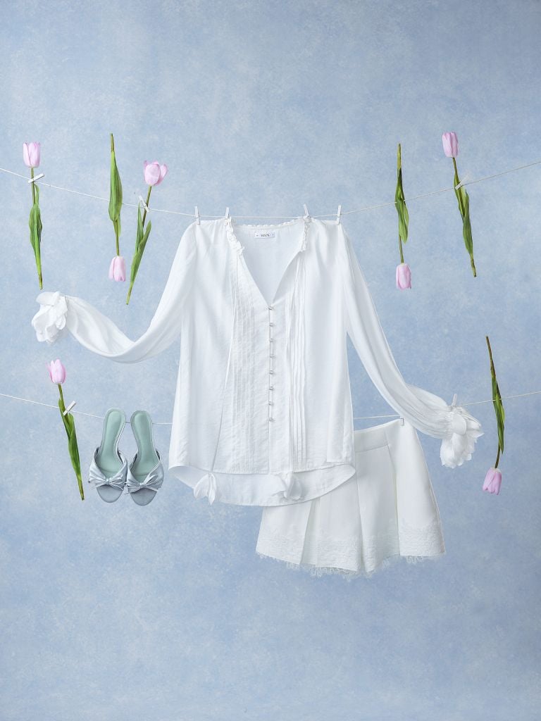 Nabi Shirt - Sơmi tơ tay hoa