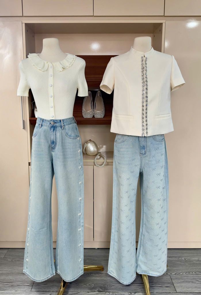 Amelie Top - Áo dệt kim cổ bèo nhún