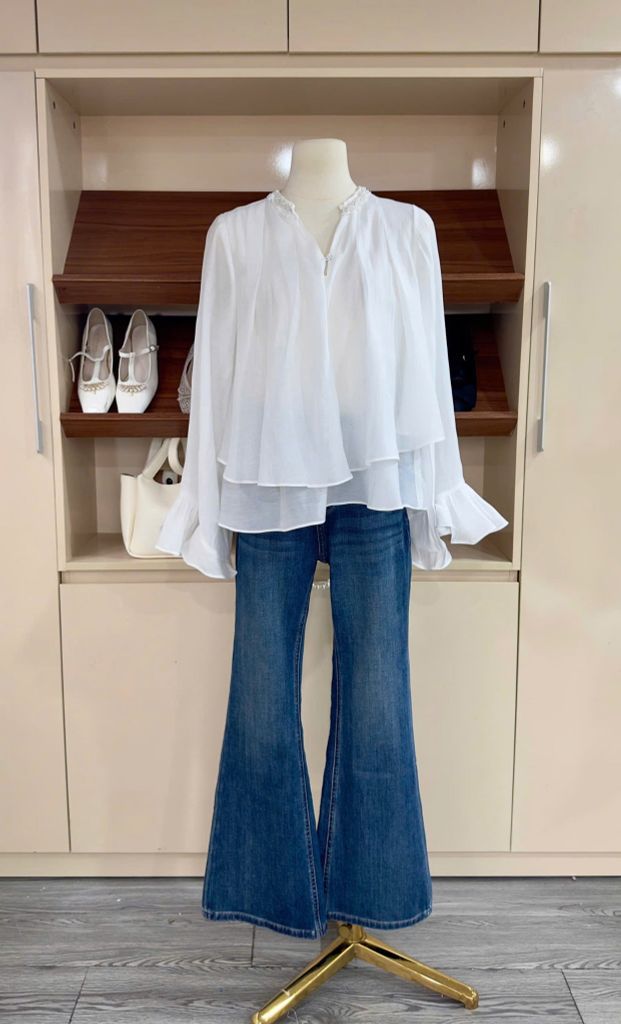Lisa Shirt - Sơmi tơ tay bồng