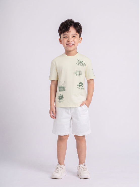  Áo Thun Trẻ Em Tay Ngắn Relax Palf Green Ex KTS 3512 
