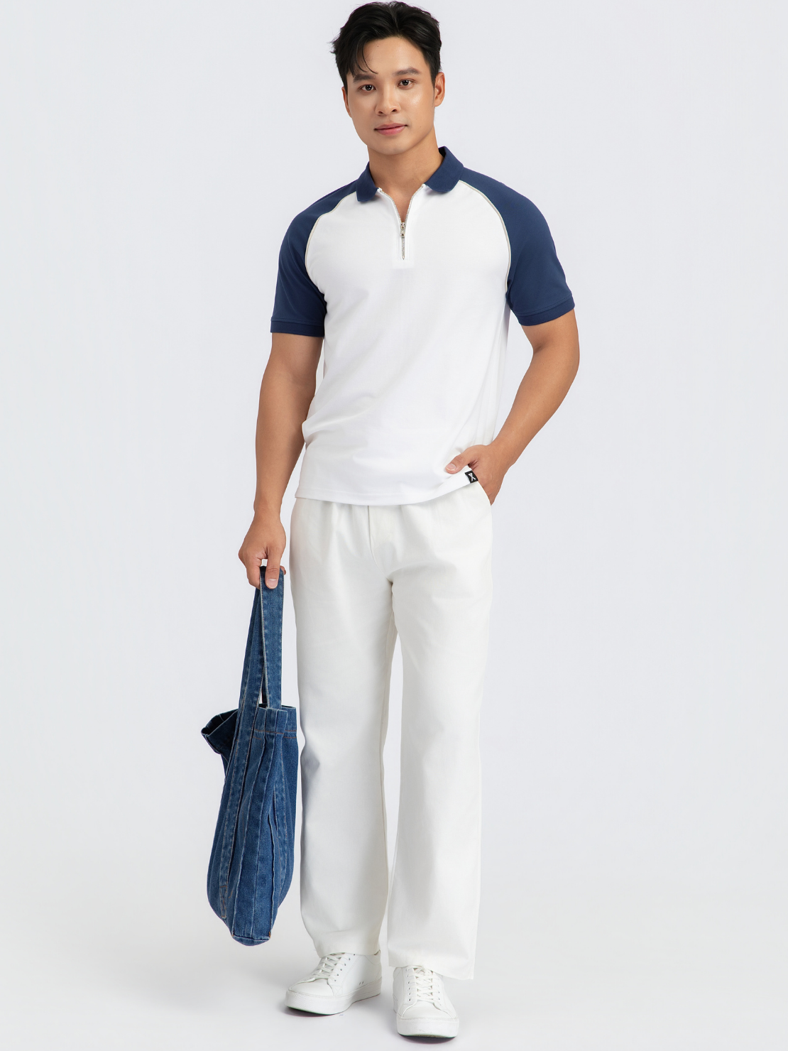  Áo Polo Nam Raglan Khóa Zip SS26 MPO 1089 