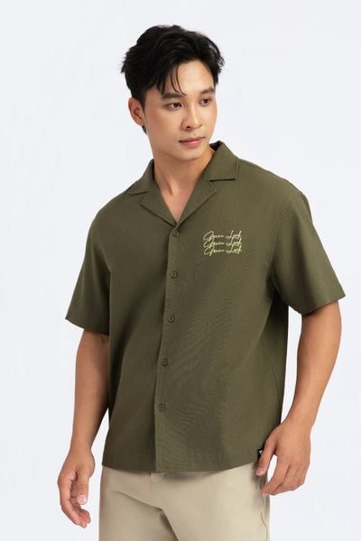  Áo Sơ Mi Tay Ngắn Nam Relax Linen Green Luck MSH 1032 