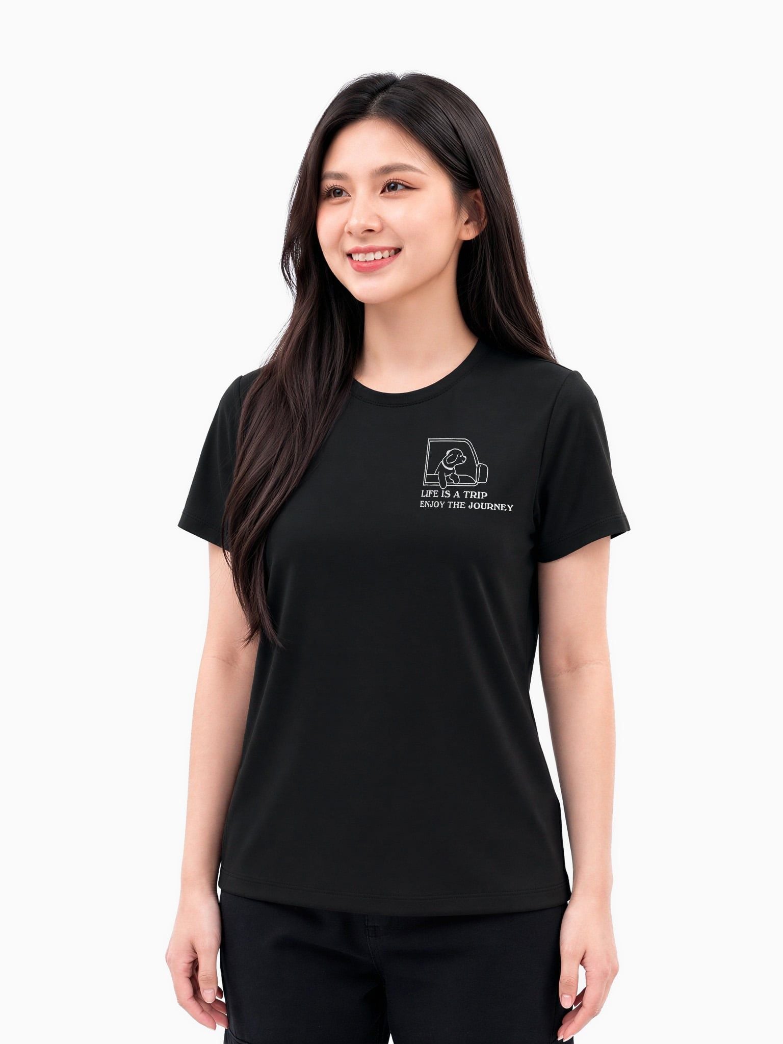  Áo Thun Nữ Regular Basic Thêu Logo Cool WTS 2373 