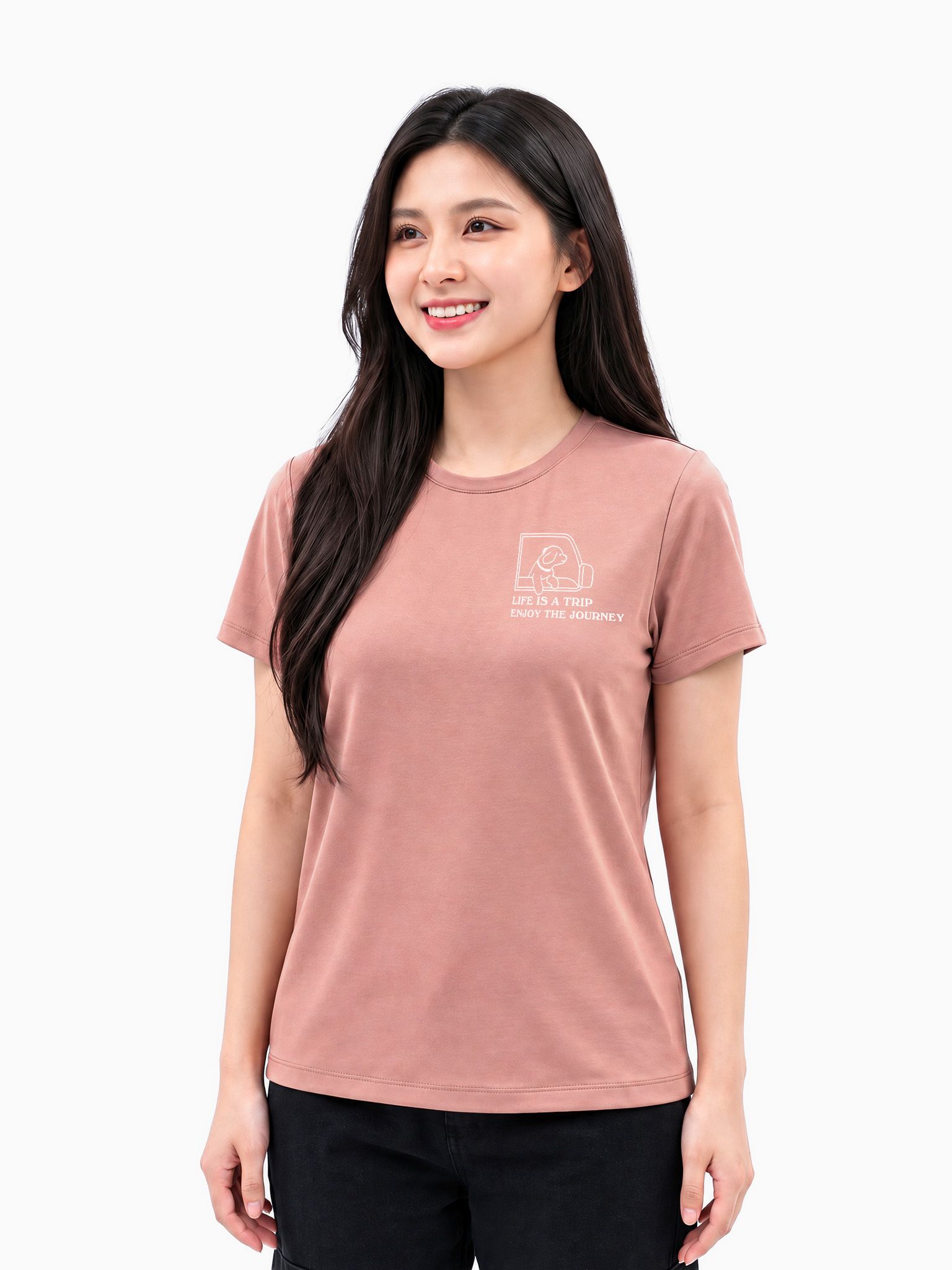  Áo Thun Nữ Regular Basic Thêu Logo Cool WTS 2373 