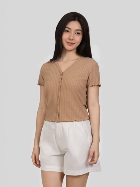  Áo Thun Nữ Slim Boxy Jersey Button - Up WTS 2461 