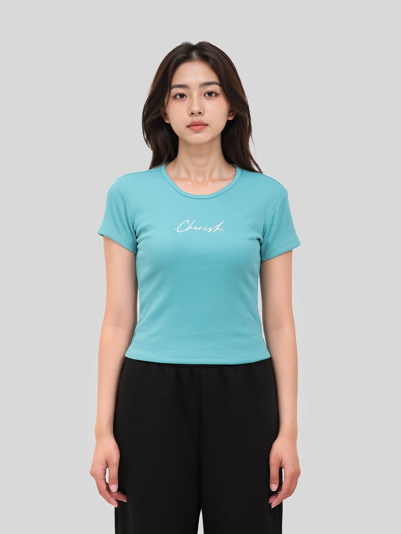  Áo Thun Nữ Vải Thun Gân Cherish Slim Fit WTS 2372 