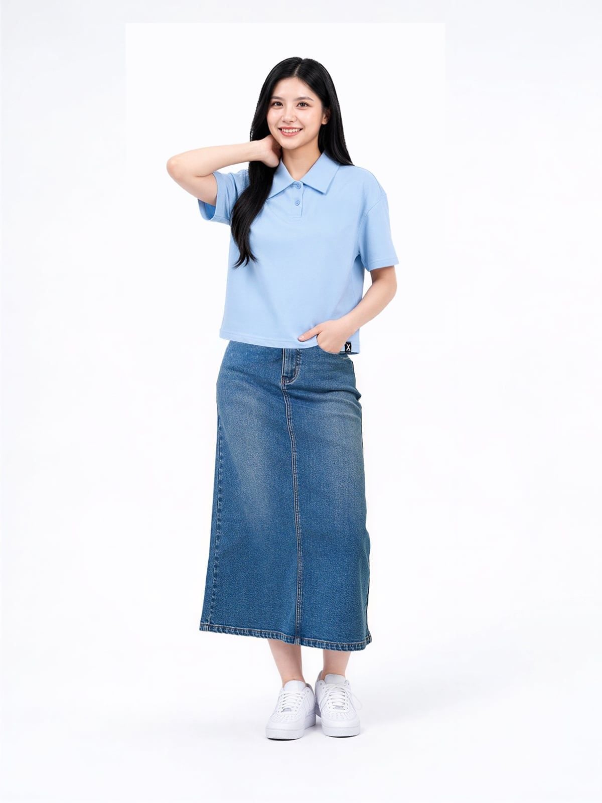  Váy Nữ Jean Dài Wash Classic WSK 2030 