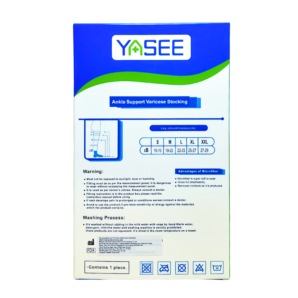 Tất Vớ Gót Bàn Chân Y Khoa Trợ Ngăn Ngừa Suy Giãn Tĩnh Mạch Yasee