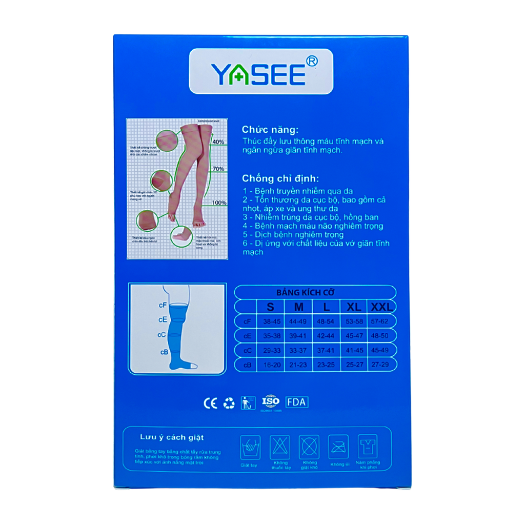 Tất Vớ Đùi Y Khoa Hỗ Trợ Ngăn Ngừa Suy Giãn Tĩnh Mạch Yasee
