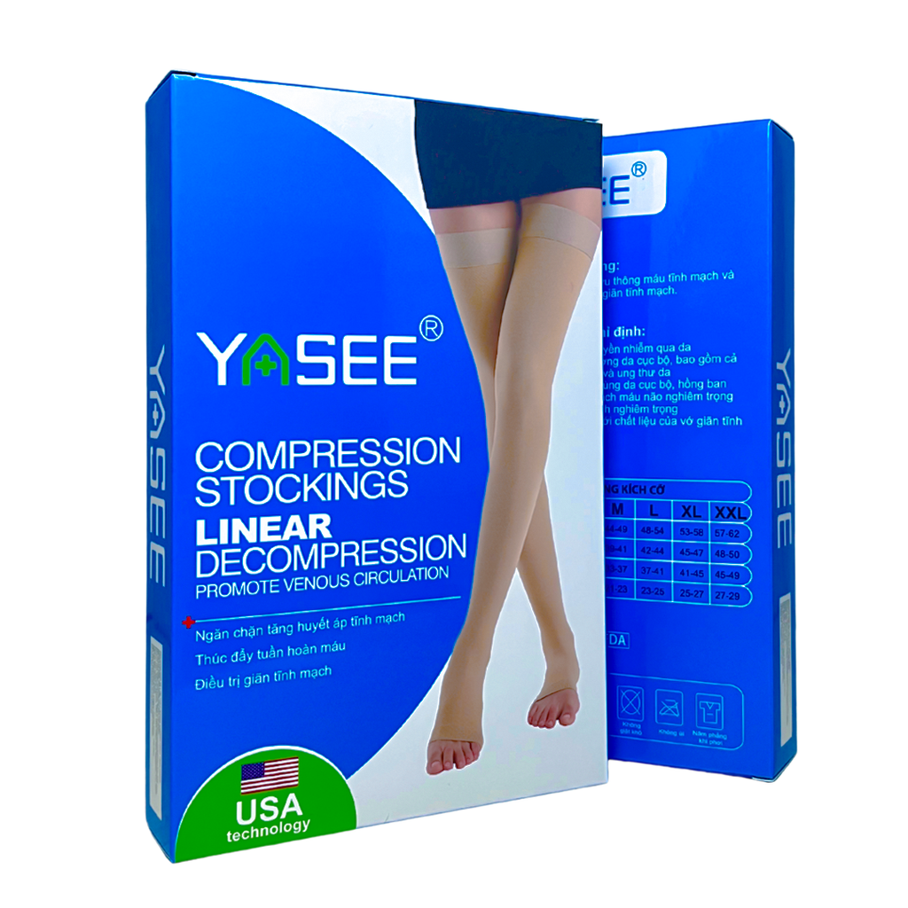 Tất Vớ Đùi Y Khoa Hỗ Trợ Ngăn Ngừa Suy Giãn Tĩnh Mạch Yasee