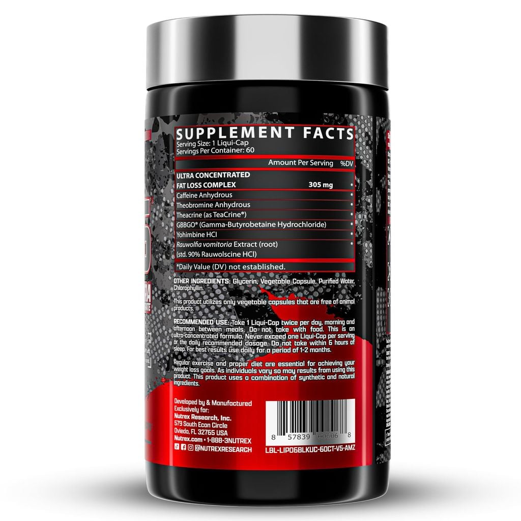 Viên Uống Đốt Mỡ Nutrex Lipo 6 Black Ultra Concentrate 60 Viên