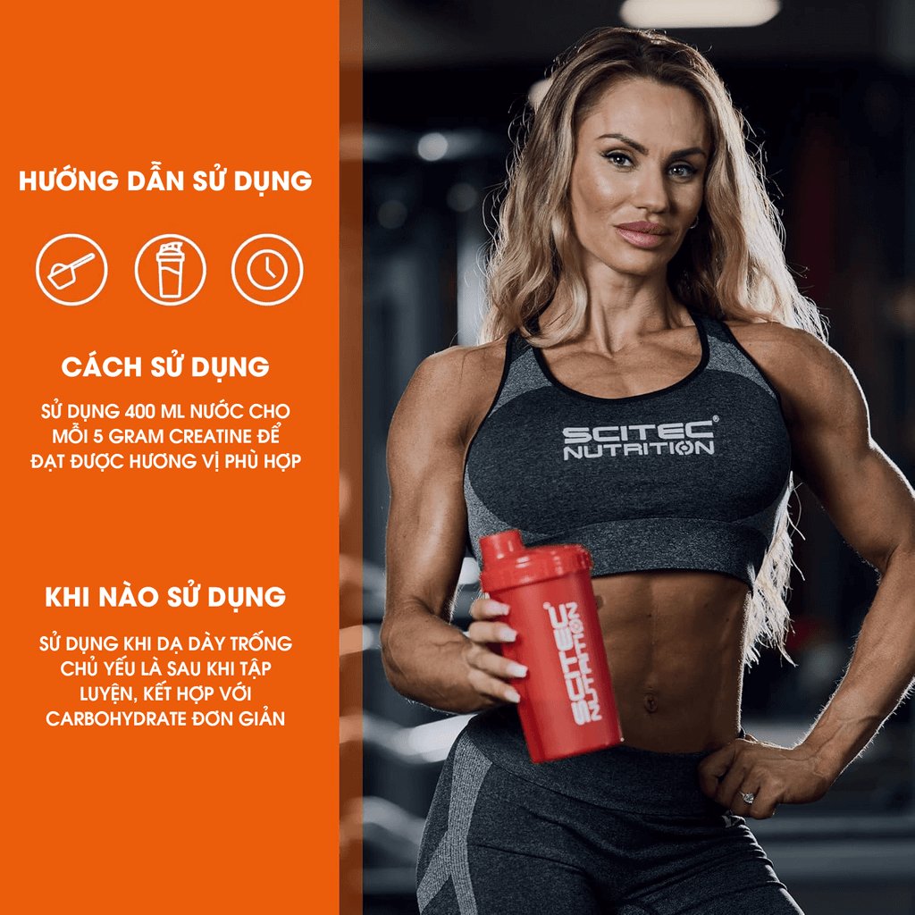 Sữa Tăng Sức Mạnh Sức Bền 100% Creatine Monohydrate Scitec Nutrition 300G (88 Serving)