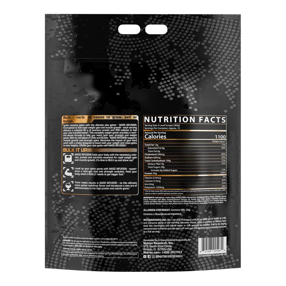 Sữa Tăng Cân Tăng Cơ Nutrex Mass Infusion 12lbs (5.54kg)