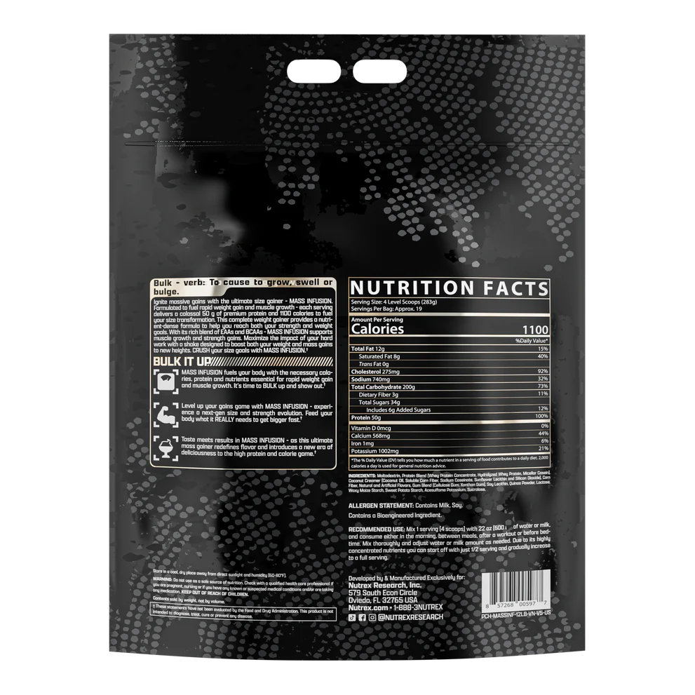 Sữa Tăng Cân Tăng Cơ Nutrex Mass Infusion 12lbs (5.54kg)