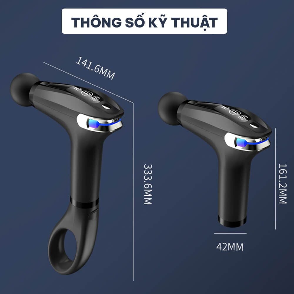 Máy massage cầm tay chính hãng GOODFIT GF01MG có tay cầm trợ lực có thể tháo rời