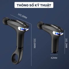 Máy massage cầm tay chính hãng GOODFIT GF01MG có tay cầm trợ lực có thể tháo rời
