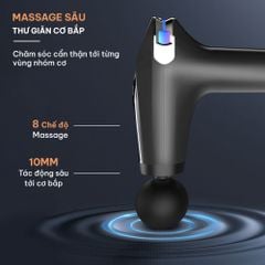 Máy massage cầm tay chính hãng GOODFIT GF01MG có tay cầm trợ lực có thể tháo rời