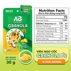 Túi ngũ Cốc Granola Bite 30g: Năng Lượng Sạch Dạng Viên Mềm
