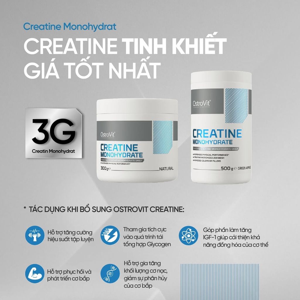 Sữa Tăng Sức Mạnh Sức Bền Ostrovit Creatine Monohydrate
