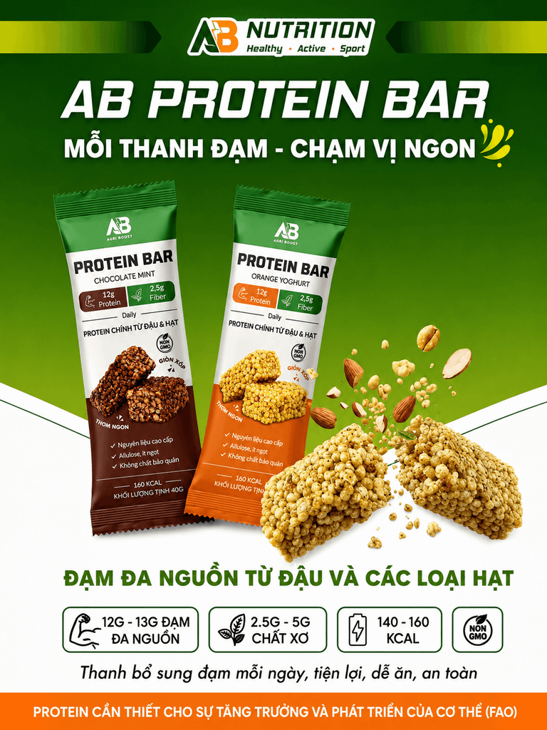Thanh Protein Bar Từ Đậu Và Hạt Agri Boost 40G