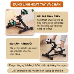 Xe đạp gấp gọn mini tập thể dục tại nhà, có đồng hồ điện tử GoodFit GF006MB