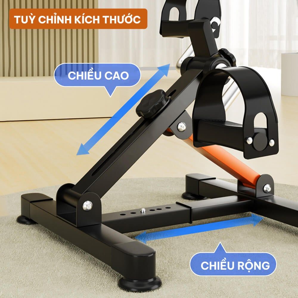 Xe đạp gấp gọn mini tập thể dục tại nhà, có đồng hồ điện tử GoodFit GF006MB