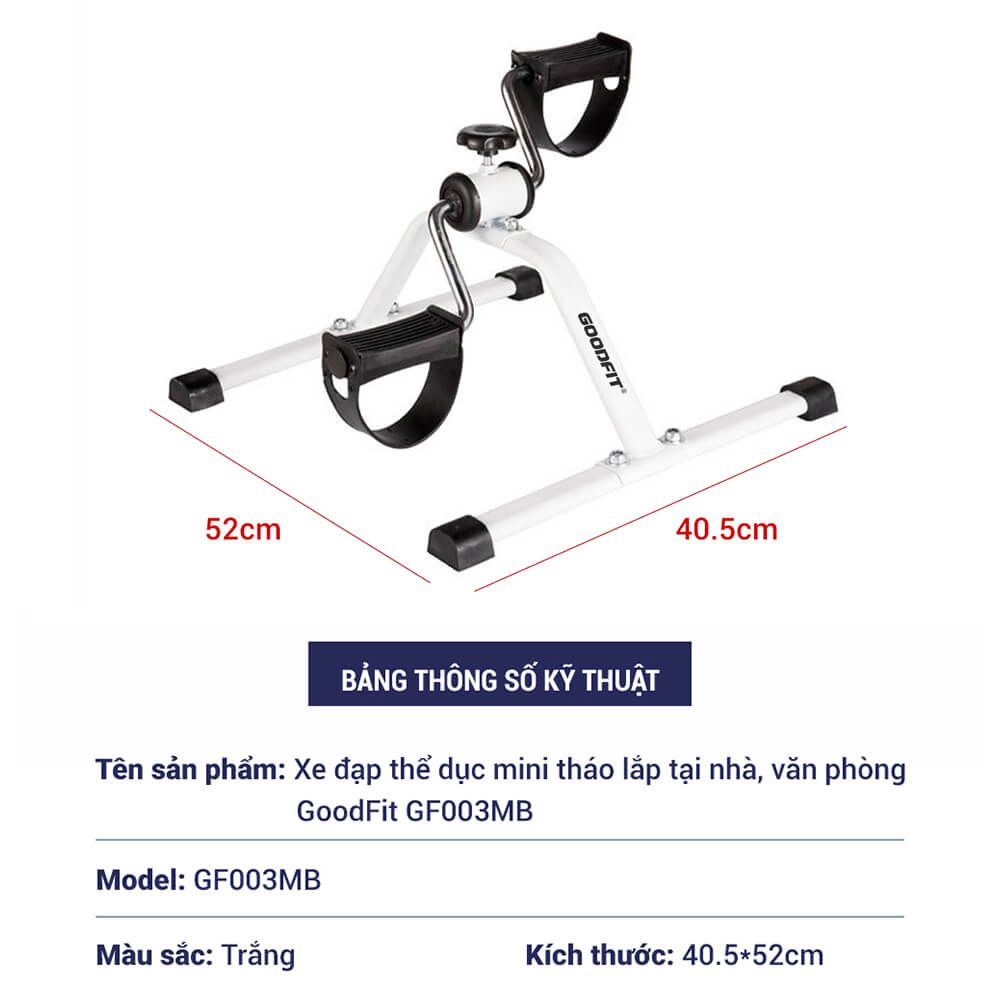 Xe đạp thể dục mini tại nhà gấp gọn GoodFit GF003MB