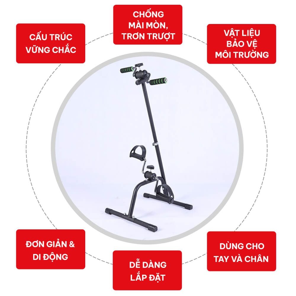 Xe đạp thể dục tại nhà, tập chân tập tay phục hồi chức năng GoodFit GF004PE