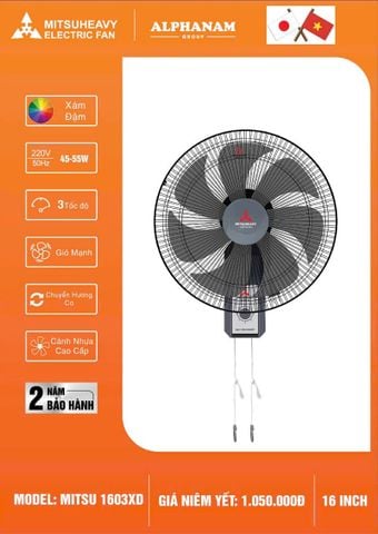 Quạt treo tường Mitsuheavy Mitsu-1603XD
