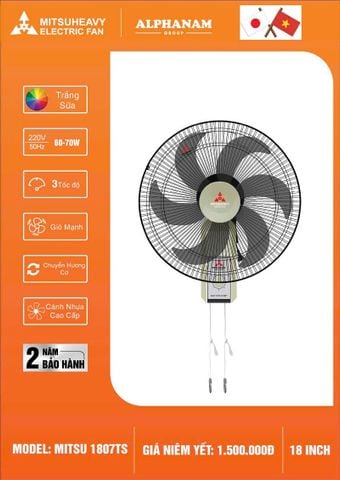 Quạt treo tường Mitsuheavy Mitsu-1807TS