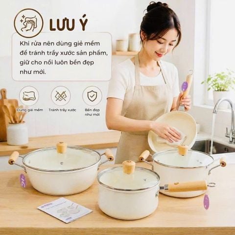 Bộ Nồi Chảo không kén bếp 4 Món GROPA G11-001