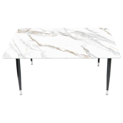 Bàn kính Felix chân chữ U 800 x 1400 (mm) - Trắng Quy Phúc 1200000420