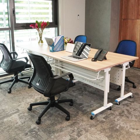 Bàn vi tính gấp gọn PUKA 5*12 -( Kem, xám ,nâu) Quy Phúc 1000002451