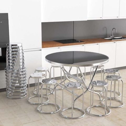 Bộ Bàn Ăn 10 Ghế inox FELIX CB58