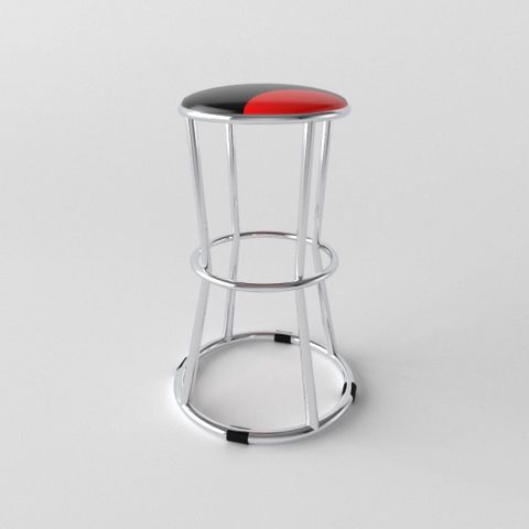 Ghế đôn  Qui Phúc 3 vòng inox đỏ đen